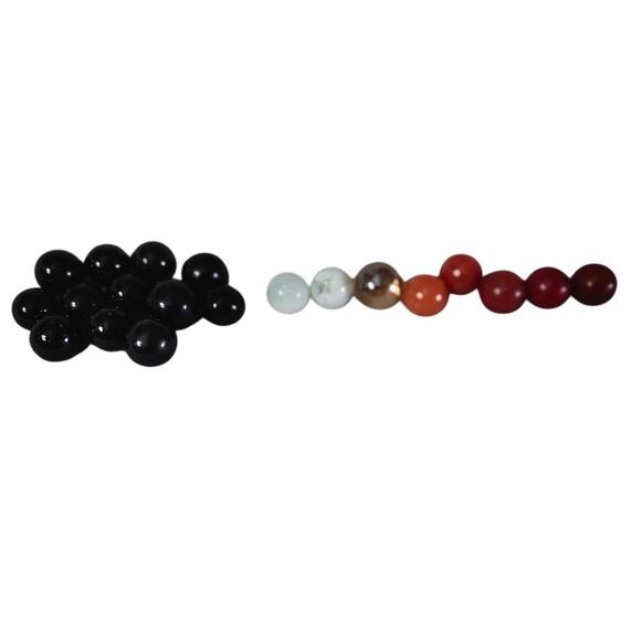 Lot 20 Vintage MARBLES Black Peach Red Iridescent Glass - Picture 1 of 6